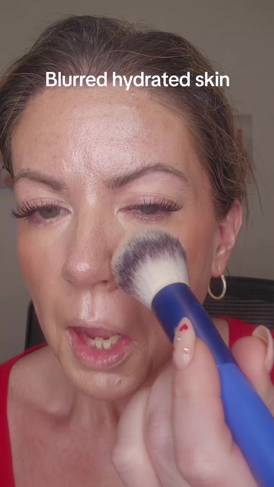 TikTok post by @justpeachy779 for Doll 10 Beauty. Caption reads: @Doll 10 Beauty Waterblur hydrating finishing....