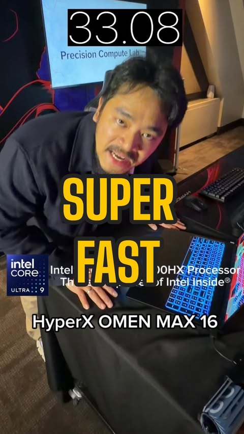 Instagram post by @dinocornel for HyperX. Caption reads: Bro went super fast, like the HyperX OMEN Laptops....