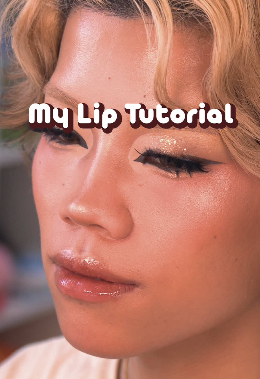 TikTok post by @frederic.chen for About-face Beauty. Caption reads: [...] Inc. waterism lip tint gloss @about-face....