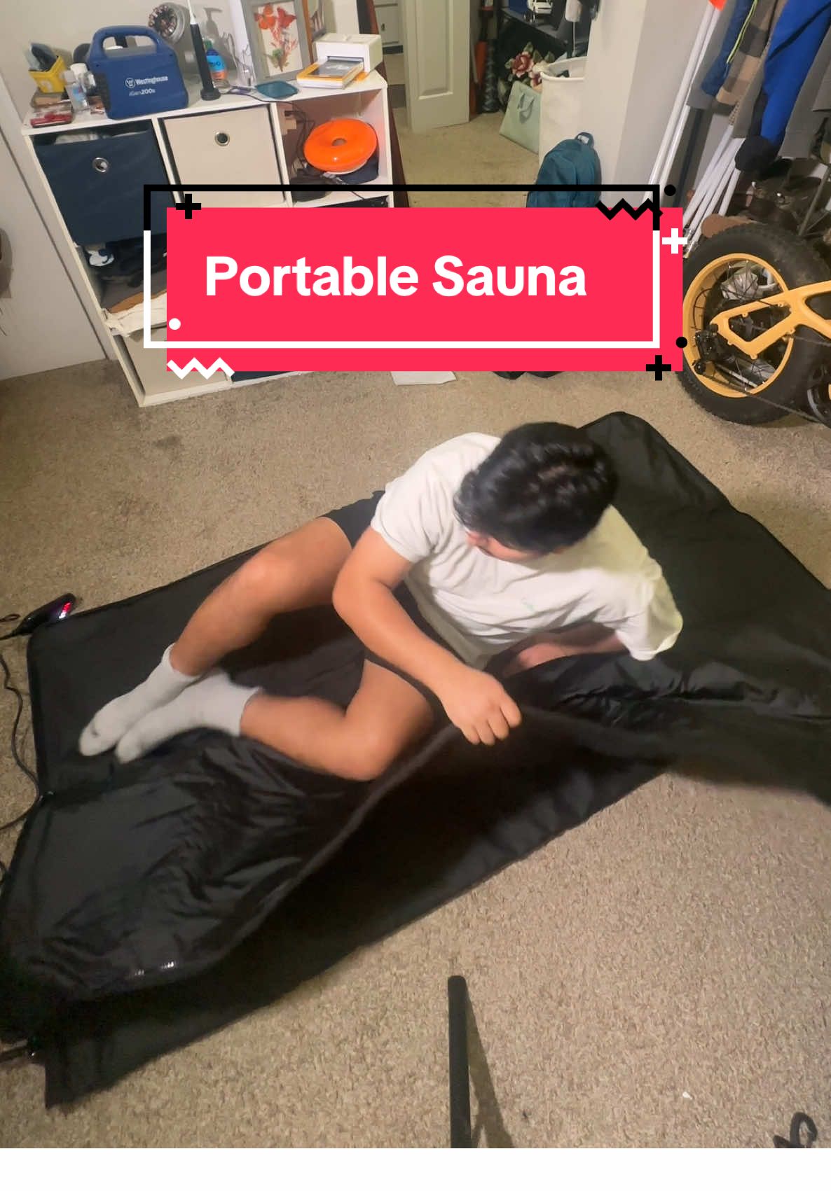 TikTok post by @dannyspiracy for Hydragun. Caption reads: [...] #sauna #portablesauna #luxurylifestyle....