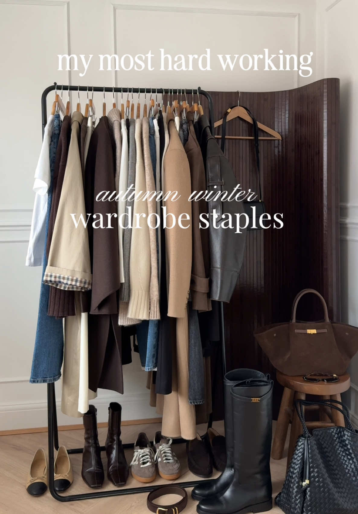 TikTok post by @_katiepeake for LTK. Caption reads: My autumn winter wardrobe staples which are....