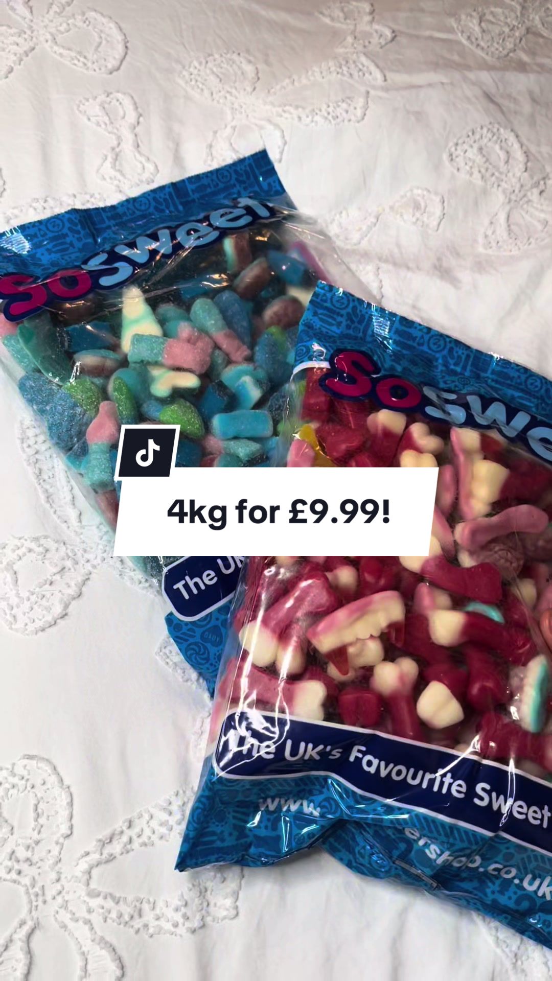 TikTok post by @raeroberts.x for SoSweet. Caption reads: I have a severe sweet tooth😍🤤 @SoSweet #sosweet....