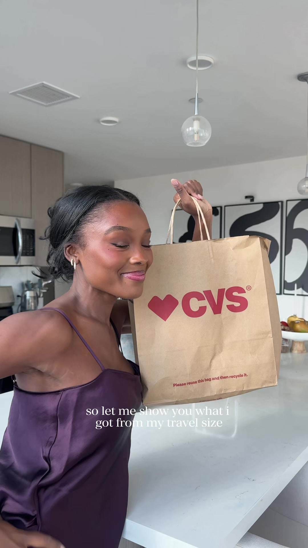 TikTok post by @melinda_melrose for CVS. Caption reads: #CVSPartner Travel essentials secured at @CVS....