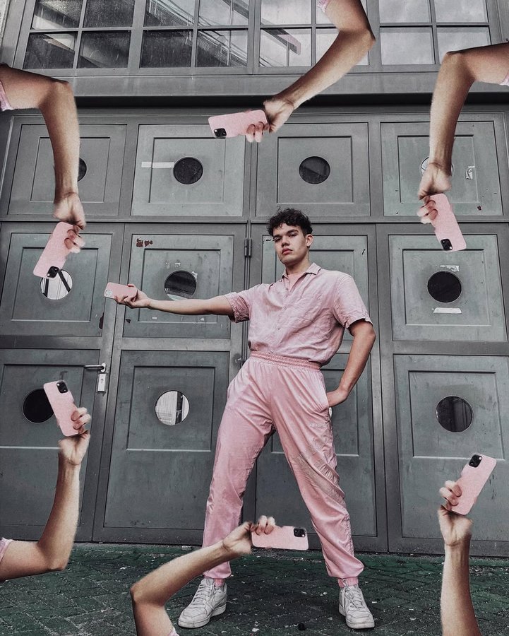 Instagram post by @santanamatheus for NUDIENT. Caption reads: [...] with the monochromatic style. When....