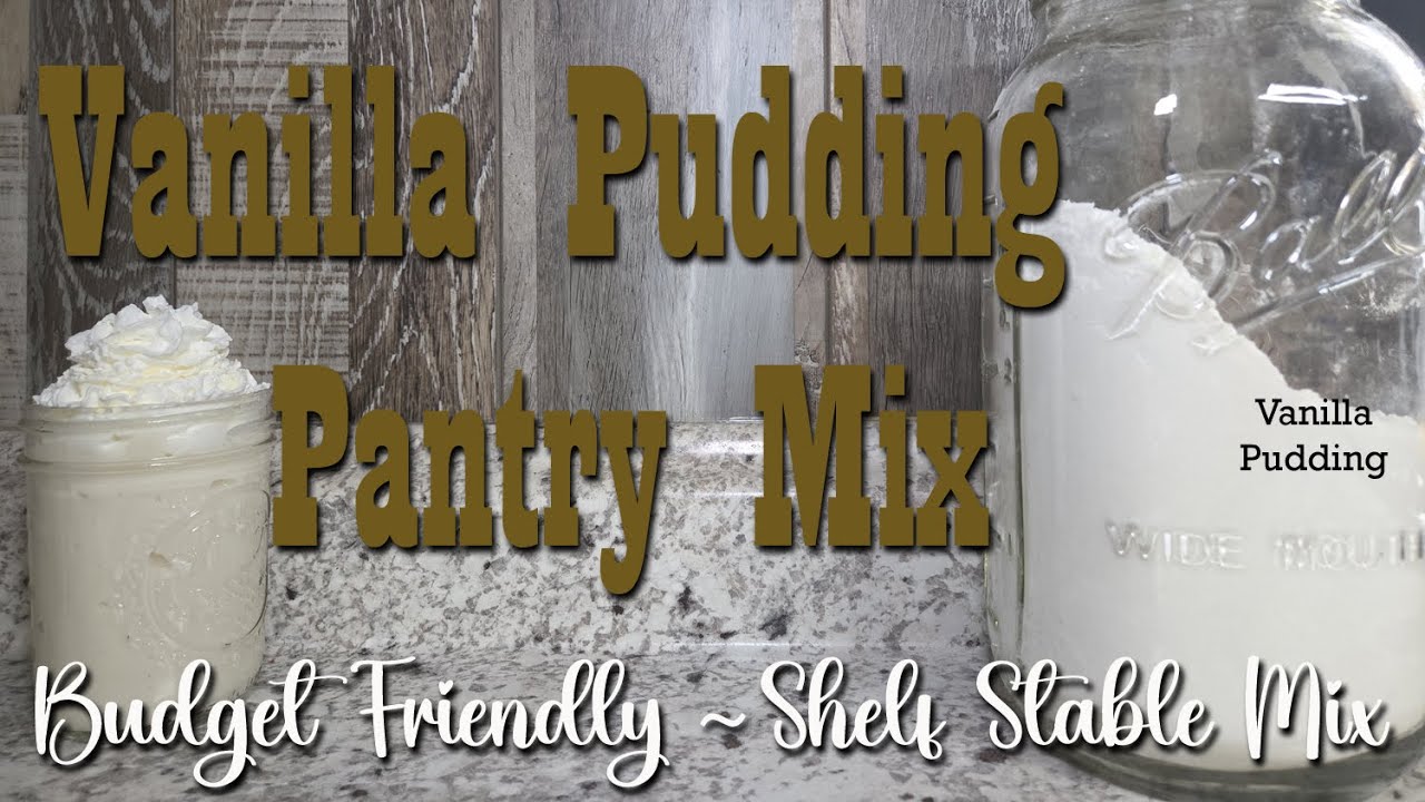 YouTube post by @HomesteadCorner for Wallaby Goods. Caption reads: Vanilla Pudding Pantry Mix ~ Budget Friendly &....