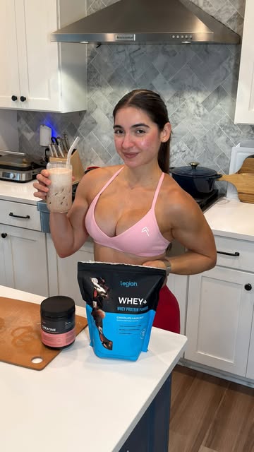 Instagram post by @lifting5to9 for Legion. Caption reads: [...] taste like chalk 😂 Ingredients - @legion....