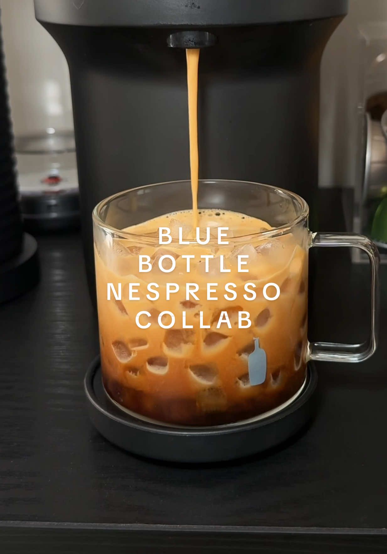 TikTok post by @kassiepetrocelli for Blue Bottle Coffee. Caption reads: little morning latte ASMR w/ @Blue Bottle Coffee....