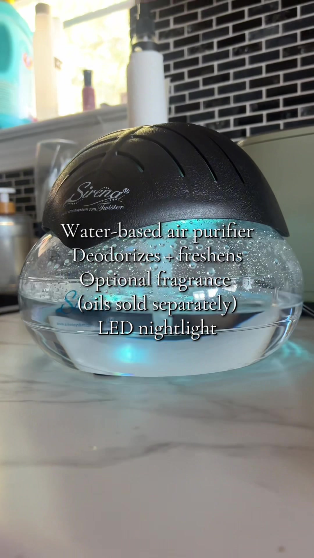 TikTok post by @emparsons16 for Sirena Inc. Caption reads: [...] #sirenaairpurifier #deodorizer @Sirena Inc.