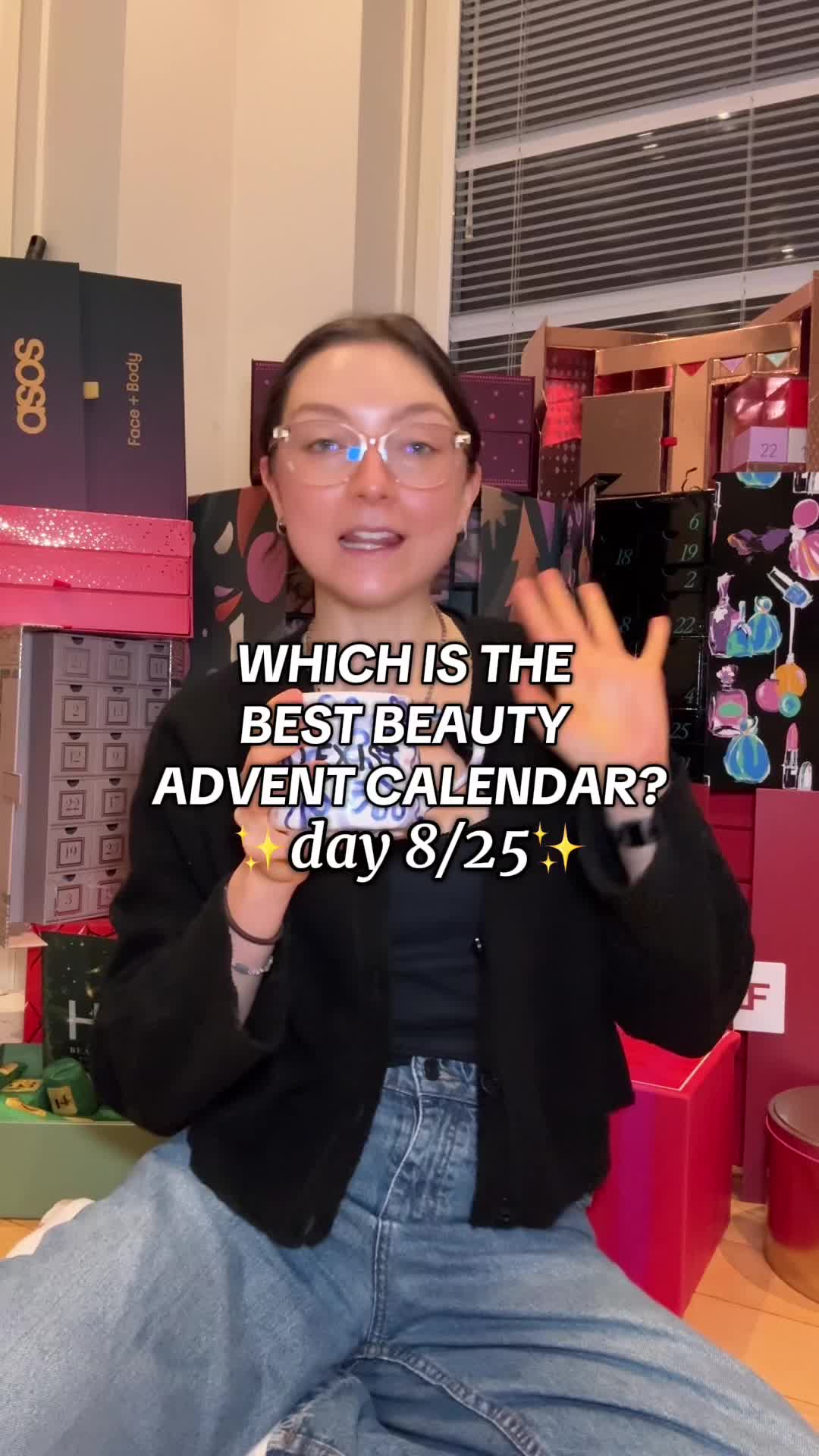 TikTok post by @hiyaimalex for bareMinerals. Caption reads: Day 8 of unboxing all my beauty advent calendars....