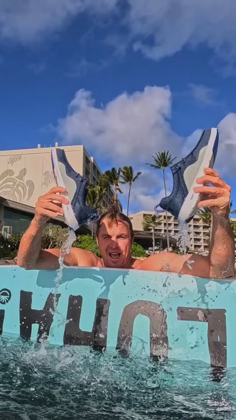 Instagram post by @whoisjob for HEYDUDE. Caption reads: [...] wherever the day takes you… 🏄‍♂️ #ad....