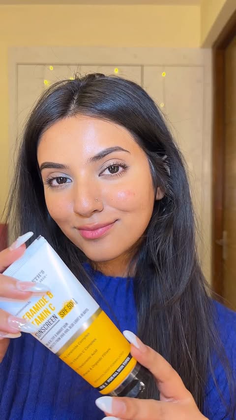 Instagram post by @neha_sharma123 for Dr Sheths. Caption reads: Get your morning glow start with SPF! @drsheths....