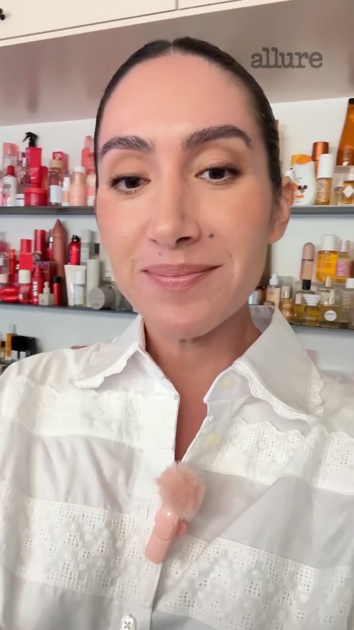 Instagram post by @jenatkinhair for Allure. Caption reads: Okay, we might need to redo our beauty closet....