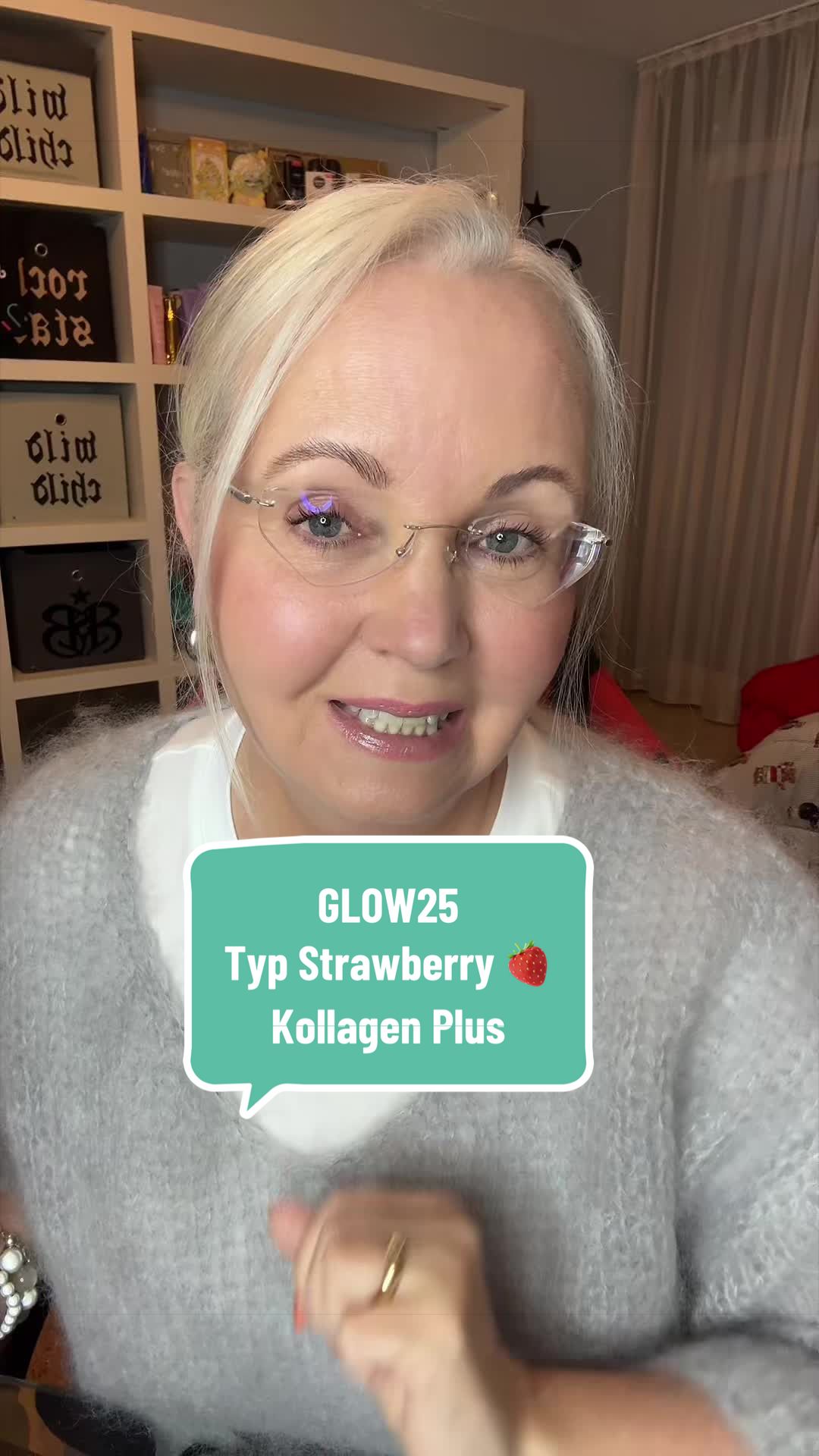 TikTok post by @sissis_produkttests for Glow25. Caption reads: @Glow25 DE #TikTokMadeMeBuylt #glow25 #proaging....