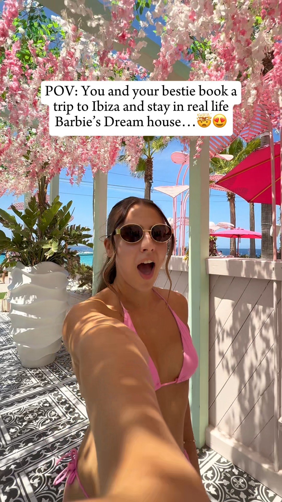 Instagram post by @wikiwoo_ibiza for Trending Travel. Caption reads: The ultimate 'It Girl' hotel in Ibiza has entered....