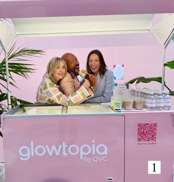 Instagram post by @aliyoungbeauty for QVC. Caption reads: Fun or focused? Swipe and vote! 👇. Always great....