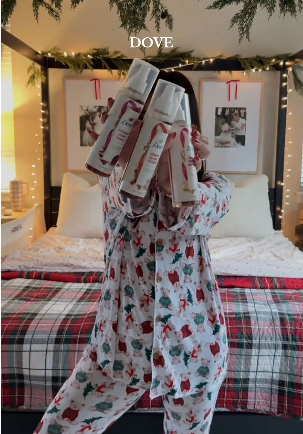 TikTok post by @miyaevarenae for Dove. Caption reads: #DovePartner The best time of the year especially....