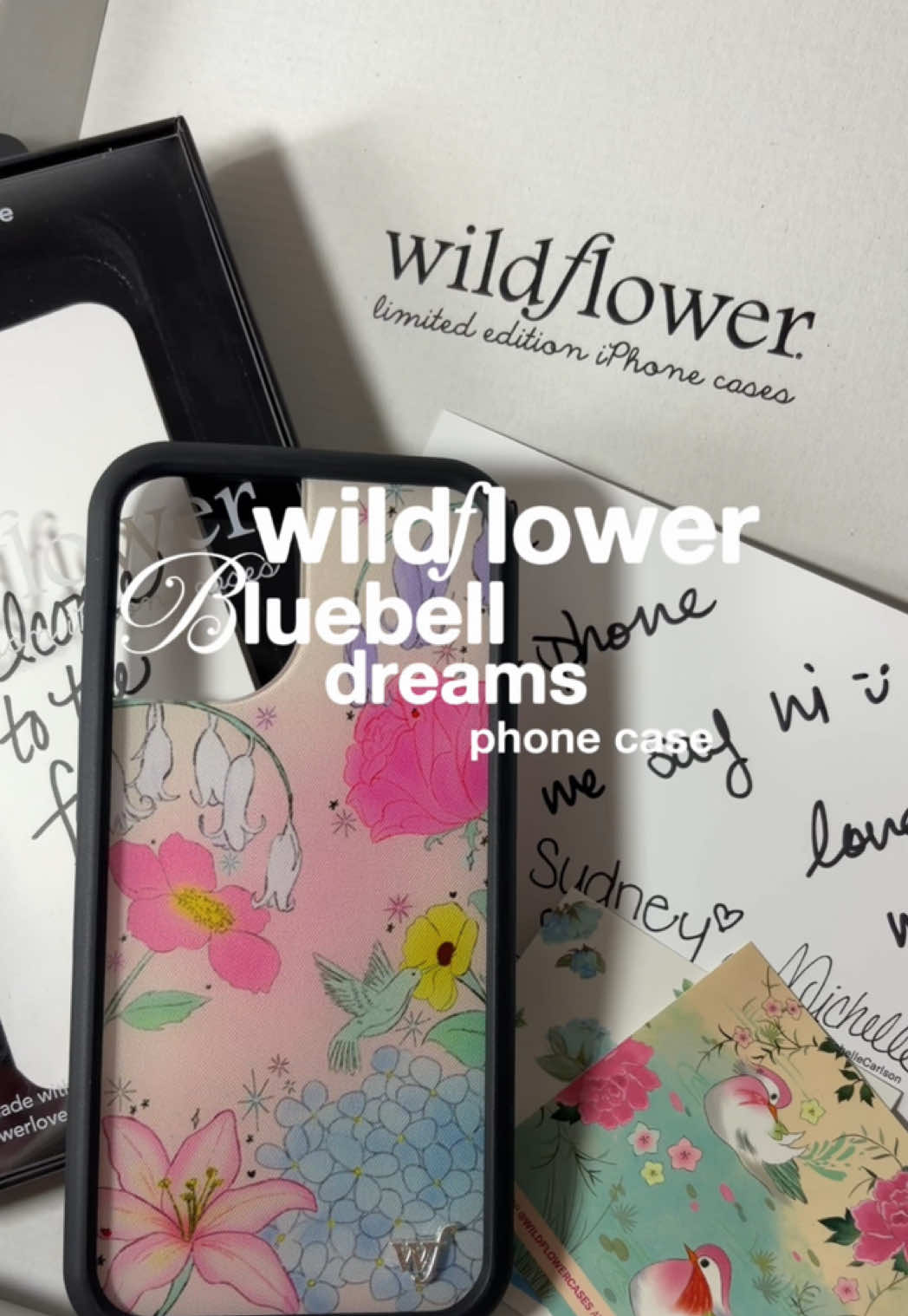 TikTok post by @lovewithkarina for Wildflower Cases. Caption reads: [...] love, the details are everything!!....