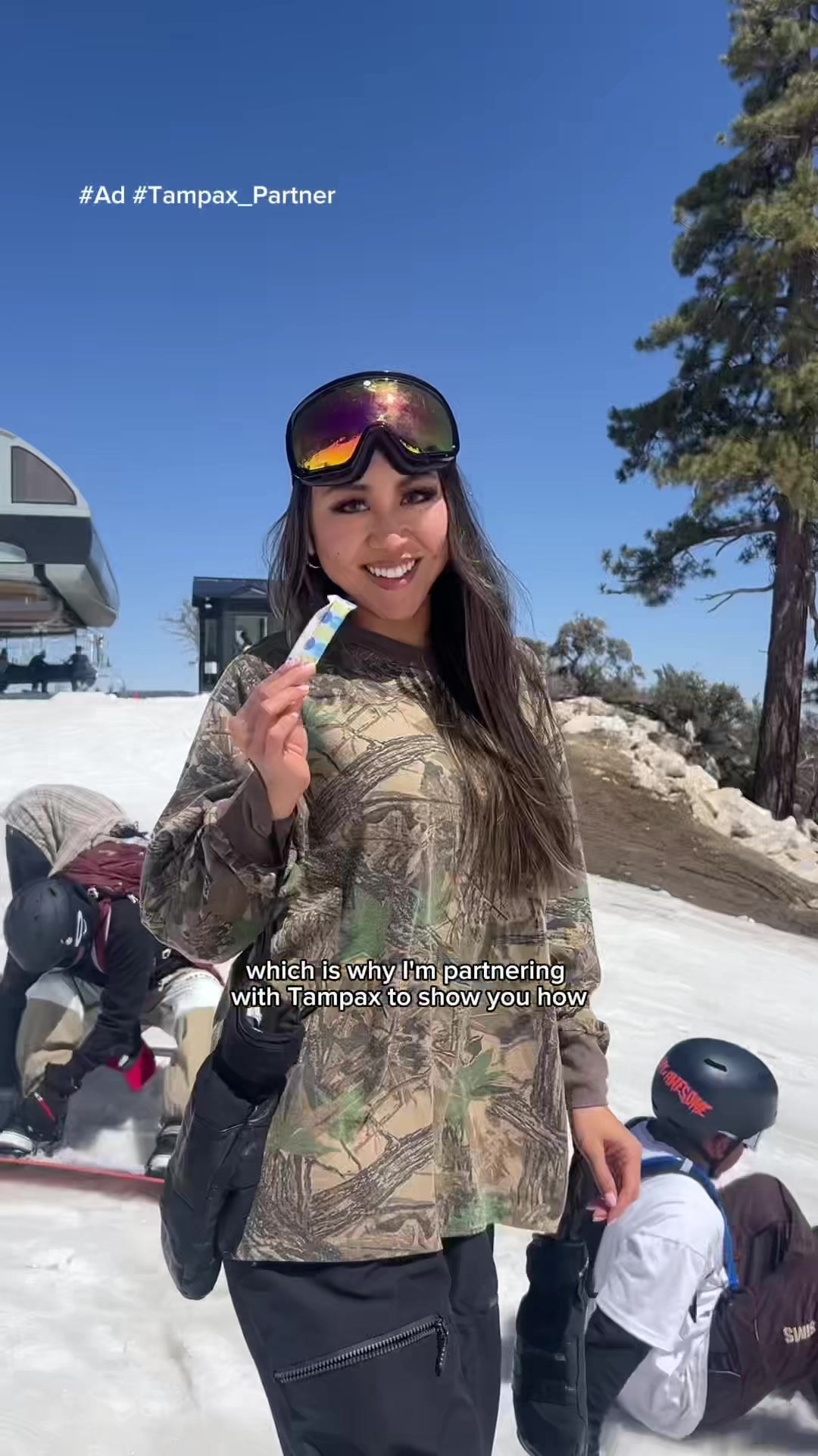 TikTok post by @jacqveline for Tampax. Caption reads: #Ad #Tampax_Partner stay ready, no purse needed....