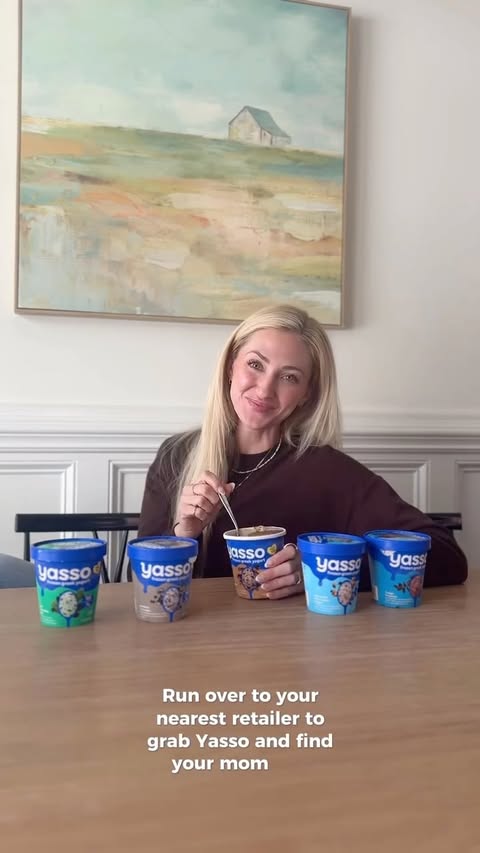 Instagram post by @sarahmbiegel for Yasso Frozen Greek Yogurt. Caption reads: #workingwithyasso A small ritual with a big mood....