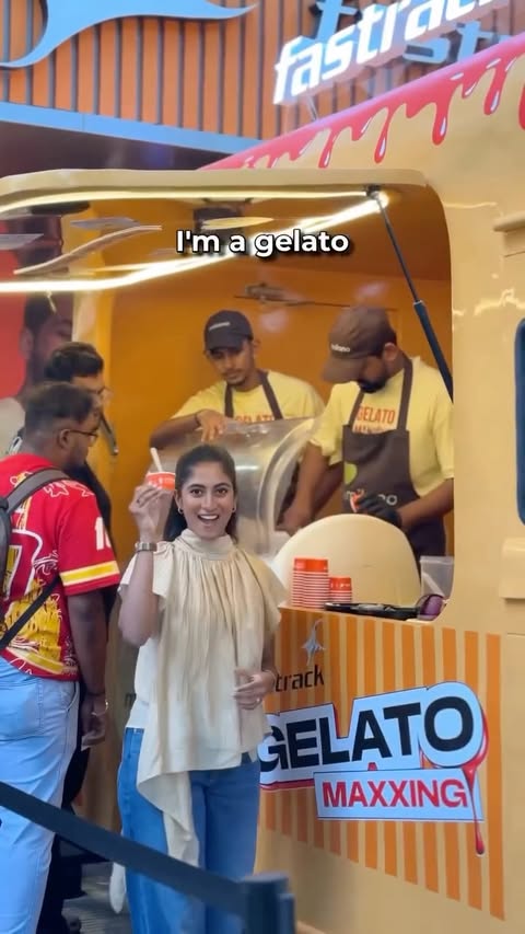 Instagram post by @milano_icecream_bangalore for Fastrack. Caption reads: [...] a photo of your cup, show it at any Fastrack....