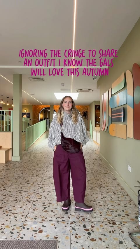 Instagram post by @leannedopaminedressing for White Stuff. Caption reads: [...] Jacket: @zara Burgundy bag: @whitestuffuk....