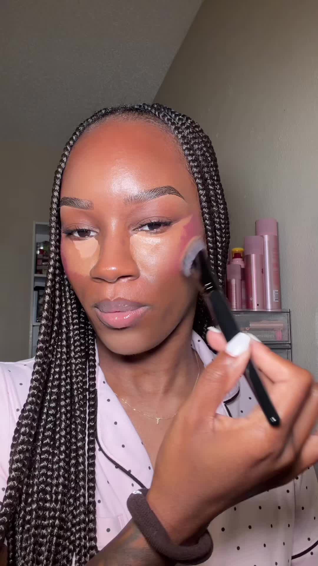 TikTok post by @faceoftionne for BK Beauty. Caption reads: [...] brush & get into this blend?! @BK Beauty....