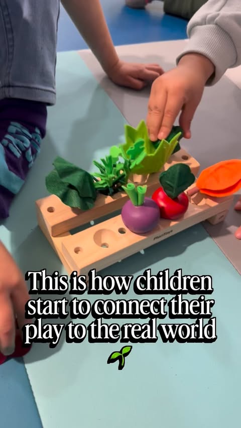 Instagram post by @happydayplay for PlanToys. Caption reads: [...] garden using the Build-a-Garden set by....