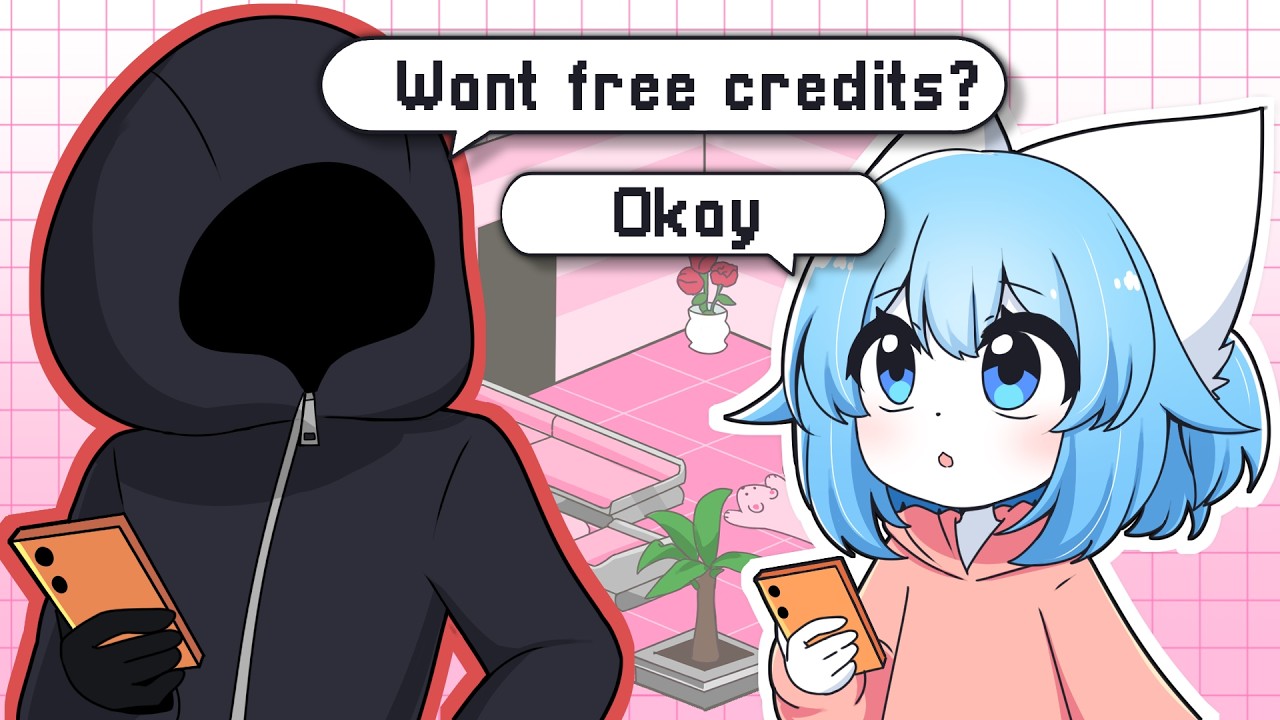 YouTube post by @Wolfychu for youtooz. Caption reads: Getting Scammed in Online Games (Animated).