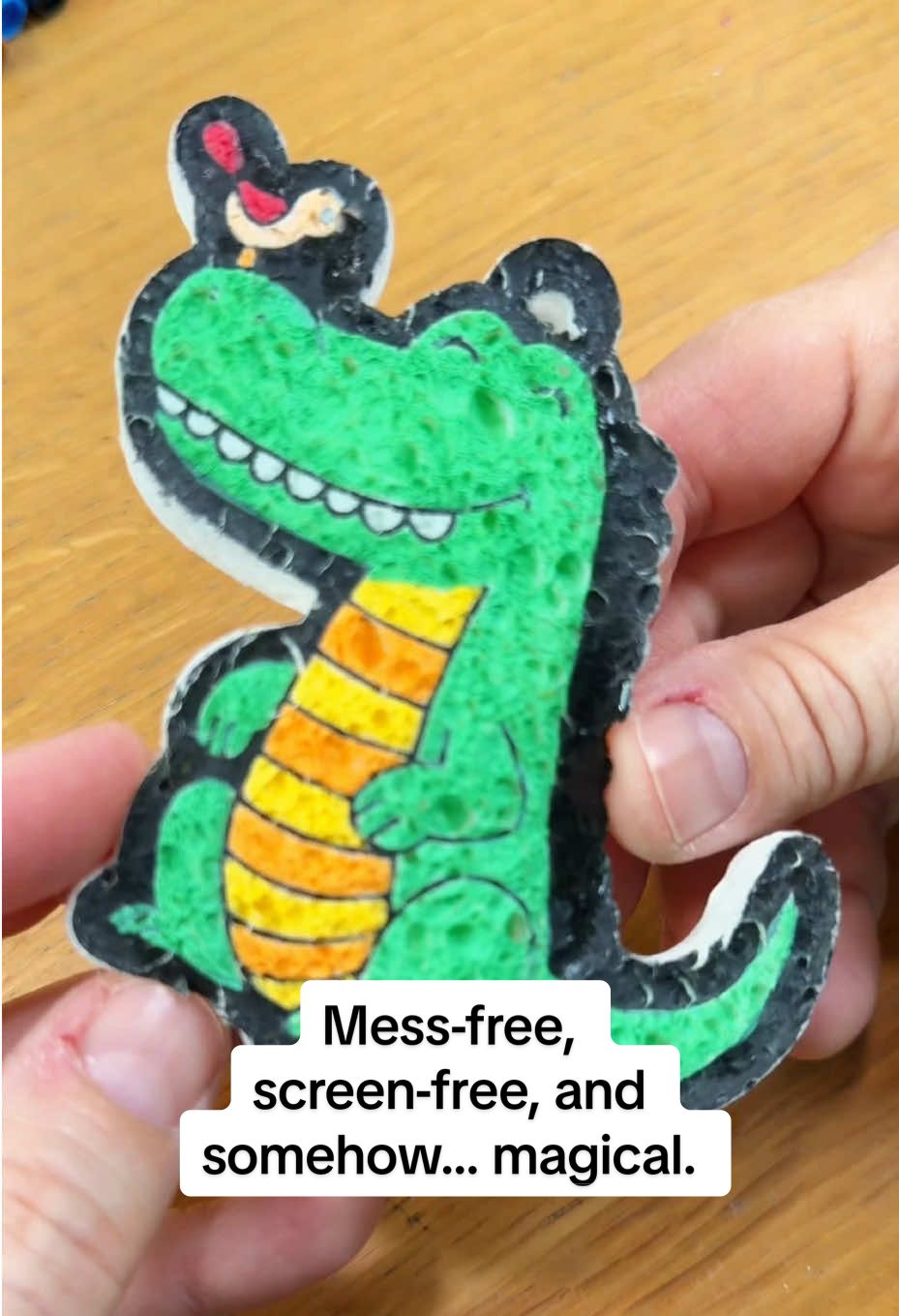 TikTok post by @alwayshonestreviews for Skillmatics. Caption reads: [...] #AquaPuffs #CraftingWithKids @Skillmatics.