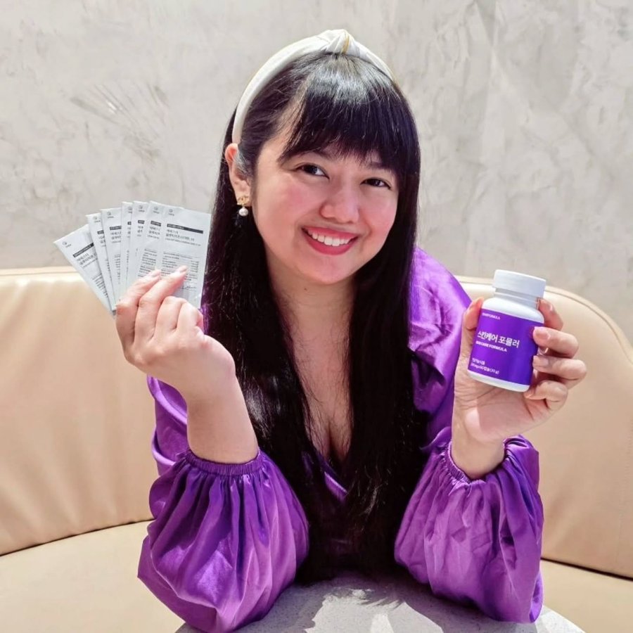 Instagram post by @algeleth.mika.pardo for Esther Formula. Caption reads: 𝐄𝐬𝐭𝐡𝐞𝐫 𝐅𝐨𝐫𝐦𝐮𝐥𝐚- Korean Celebs fave....