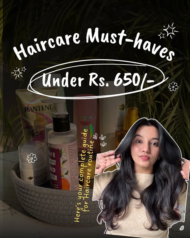 Instagram post by @peachplum_beauty for Pantene. Caption reads: Affordable haircare that actually works under ₹650....