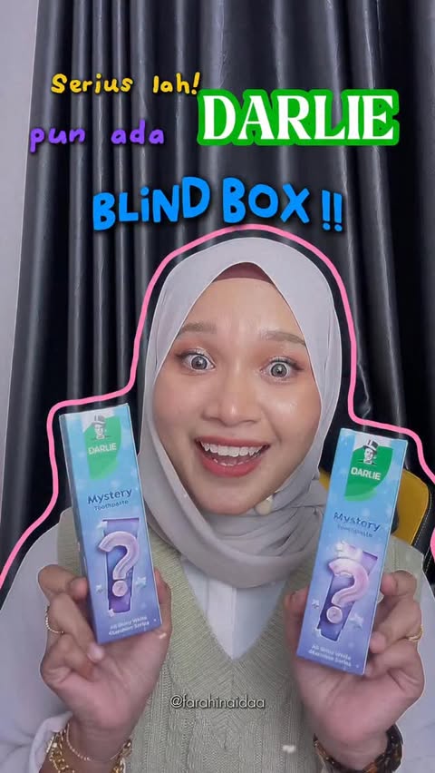 Instagram post by @farahinaidaa for Darlie Thailand. Caption reads: Since bila toothpaste ada blind box?? 😭 i baru....