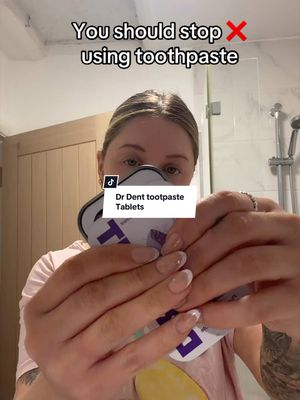TikTok post by @thebethedit_ for Dr Dent. Caption reads: [...] toothpaste tablets @DR.DENT - shop #drdent....
