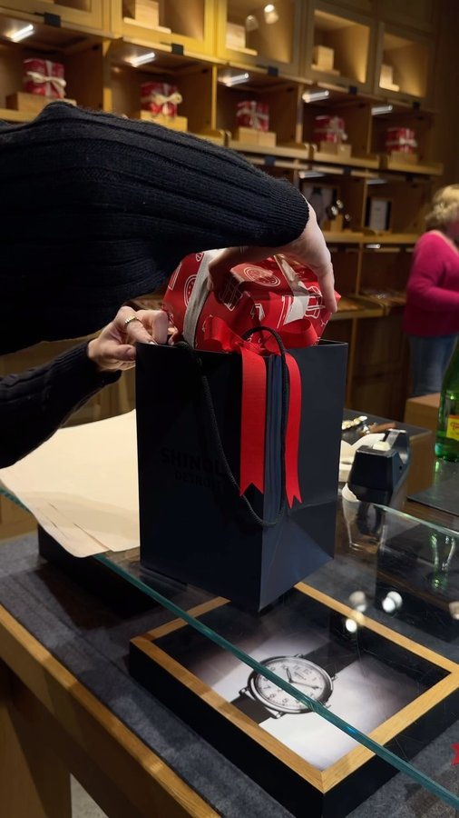 Instagram post by @kendalldair for Shinola. Caption reads: [...] one an amazing gift tailored to them at....