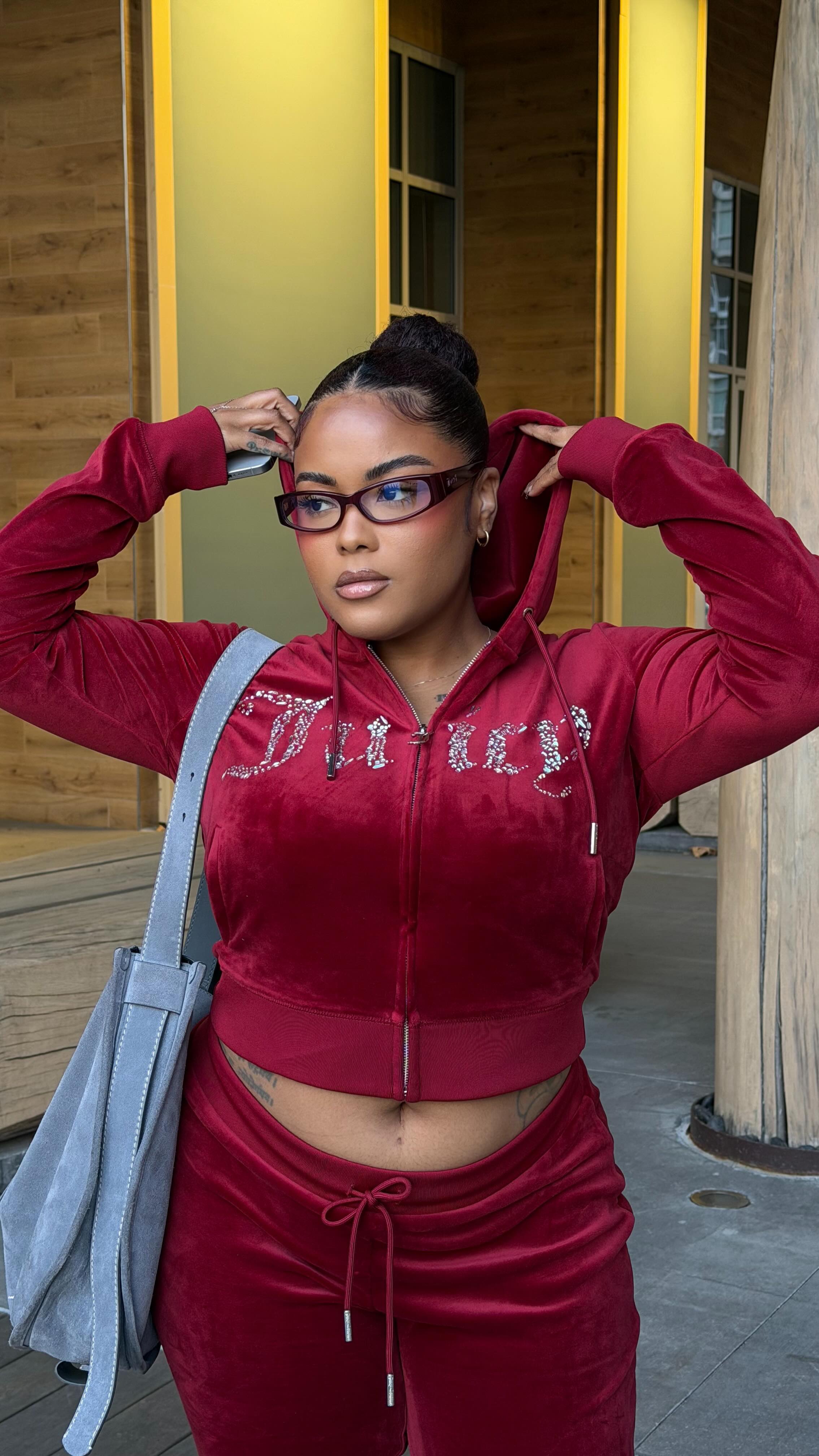 Instagram post by @shalynnday for Juicy Couture. Caption reads: [...] comfy, cute, and classic all in one!....