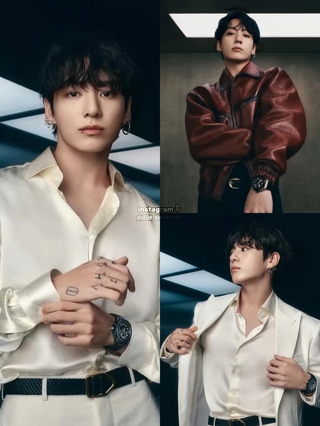 Instagram post by @jeon_jungkookx7 for Hublot. Caption reads: Jungkook spoke about his partnership with Hublot....
