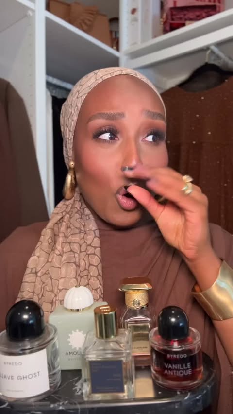 Instagram post by @ayshaharun for The Dua Brand. Caption reads: [...] luxury-inspired fragrances at....