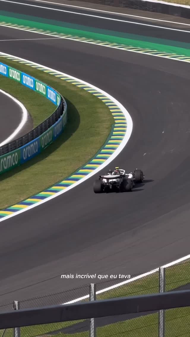 Instagram post by @julialsampaio for Santander. Caption reads: my first @f1 🏁
thanks @santanderbrasil.