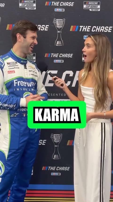 Instagram post by @jujuadamss for NASCAR. Caption reads: Karma was such a good one 🤣 #NASCARcreator....