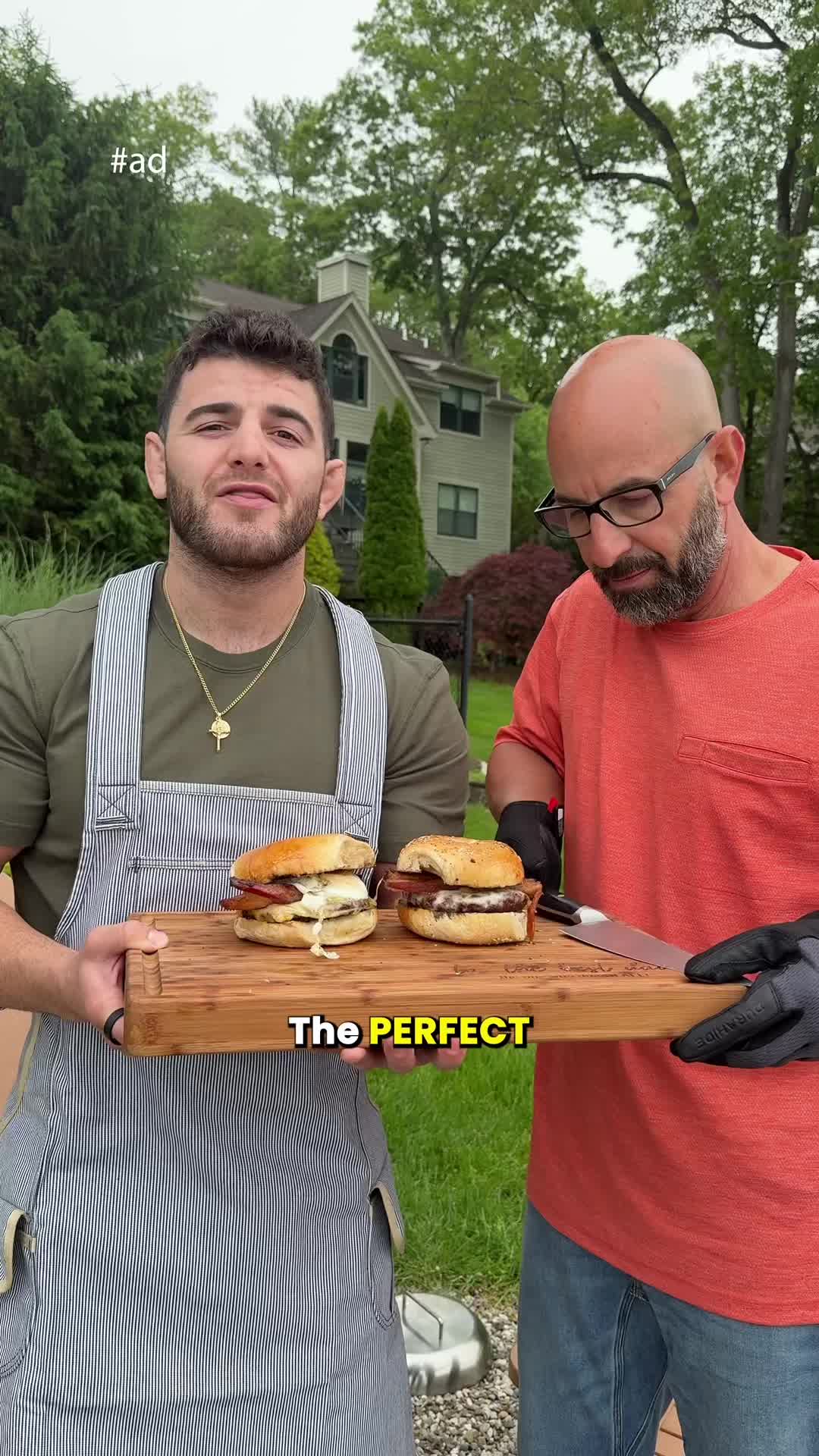 TikTok post by @johnrondi for Duluth Trading Company. Caption reads: #ad Making my dad the PERFECT Father’s Day meal 🥓....
