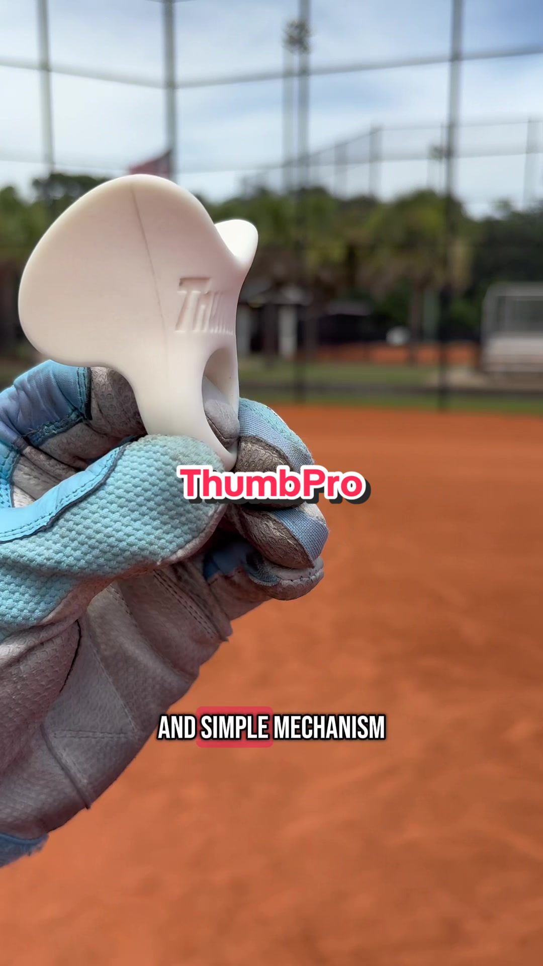 TikTok post by @dalton.reeves for ThumbPRO Baseball. Caption reads: Check out @ThumbPRO Baseball wide range of colors....