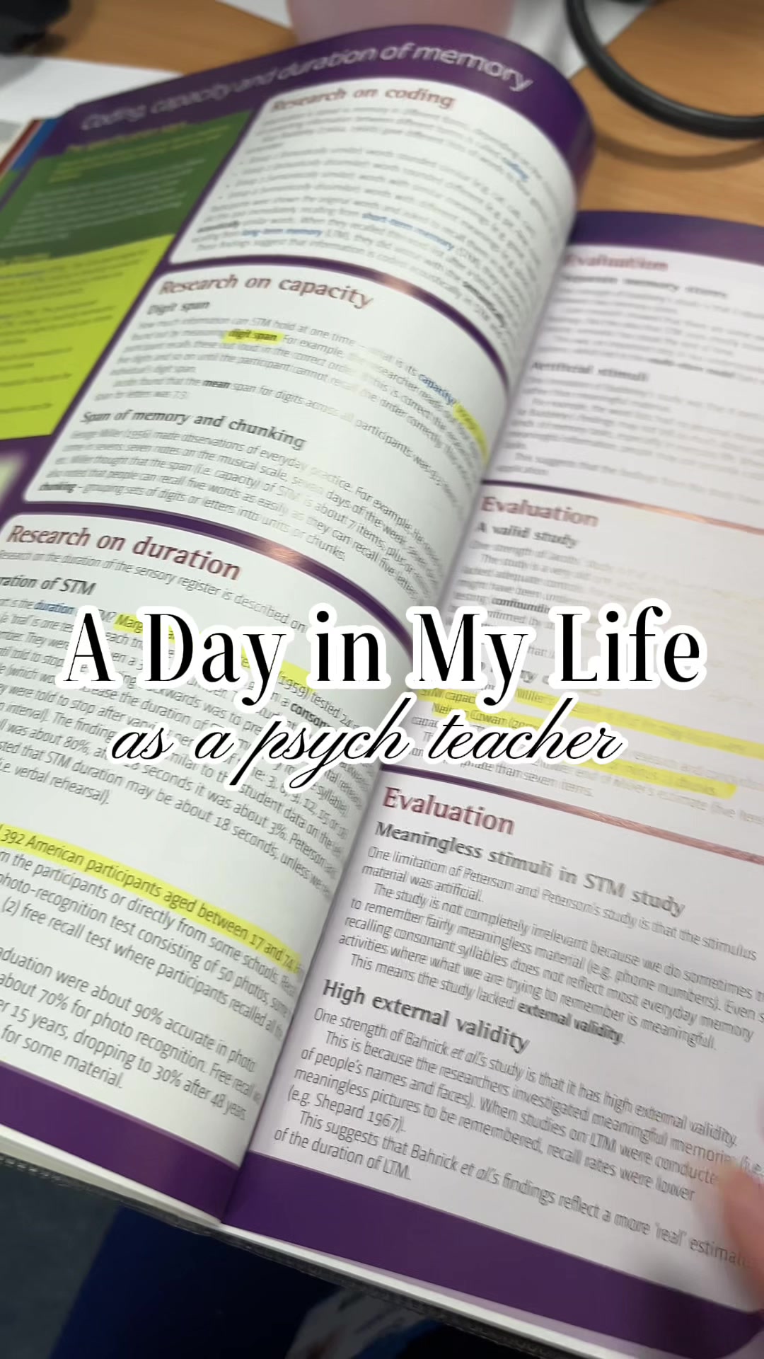 TikTok post by @psychology_perspective for Free Soul. Caption reads: A realistic day as a psych teacher 👩🏼‍🏫 ....