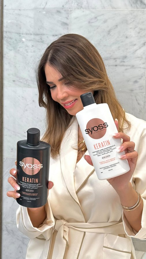 Instagram post by @saydouda for Syoss. Caption reads: The best part of the day ✨🥰
@syoss le....