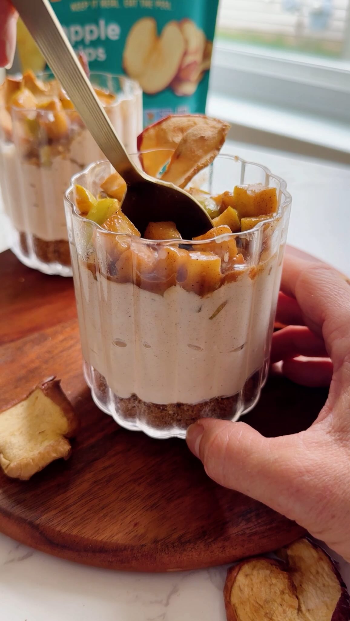 Instagram post by @forgetthetakeout for RIND Snacks. Caption reads: [...] of delicious apples chunks, thanks to....