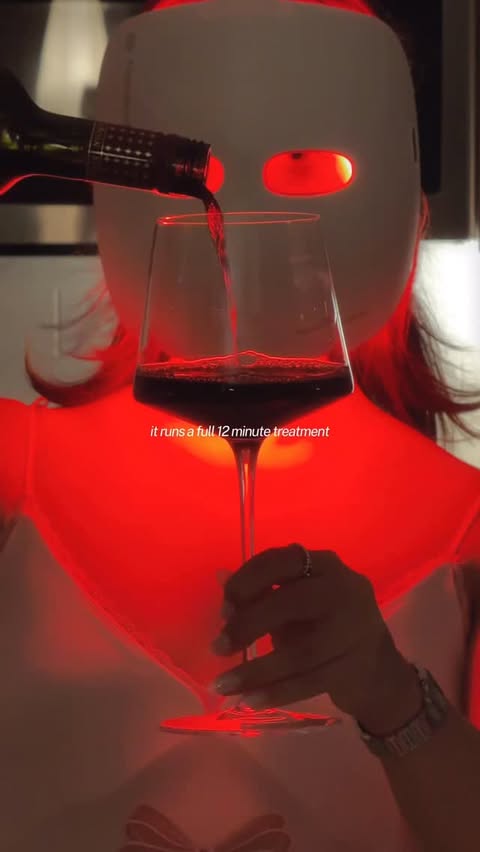 Instagram post by @eileensanch for Therabody. Caption reads: [...] with the TheraFace Mask Glo by Therabody is....