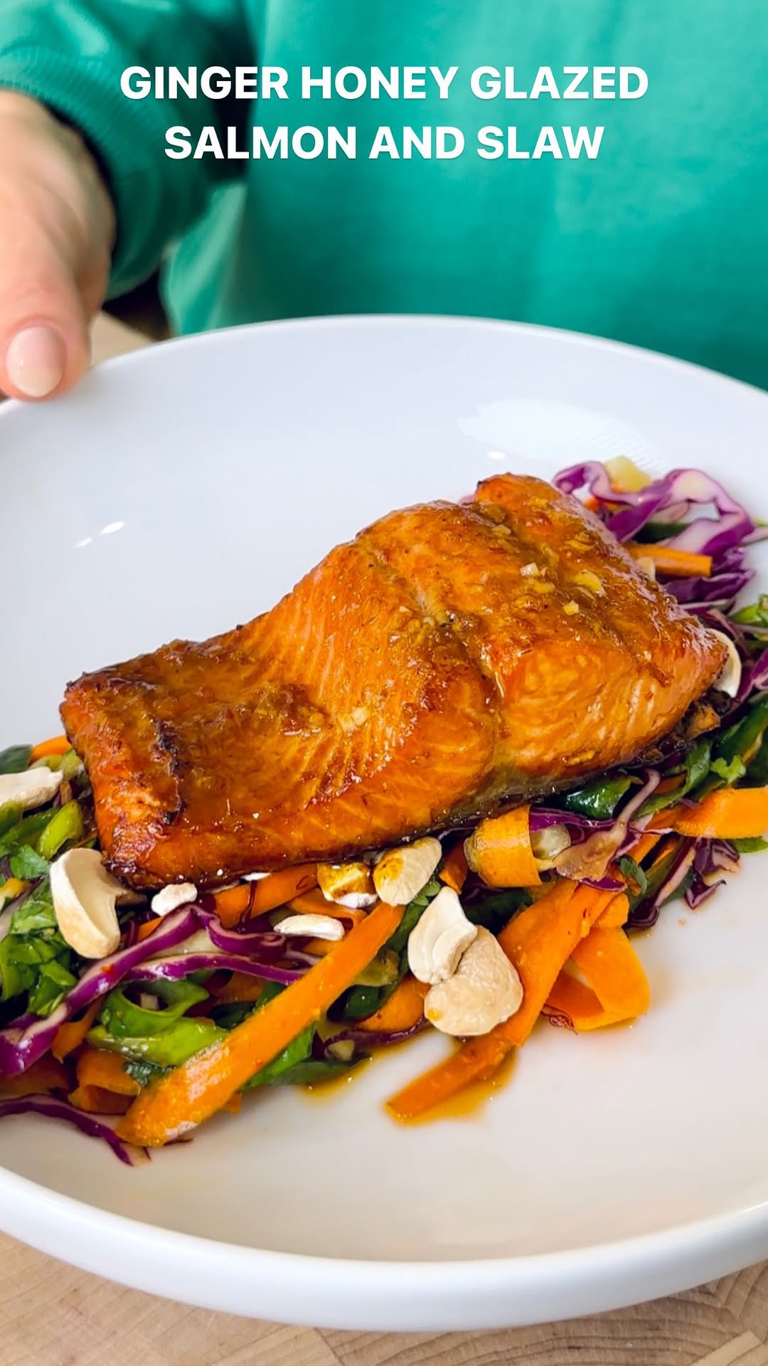 Instagram post by @olivia.adriance for Natural Cycles. Caption reads: Let’s make GINGER AND HONEY GLAZED SALMON AND SLAW....