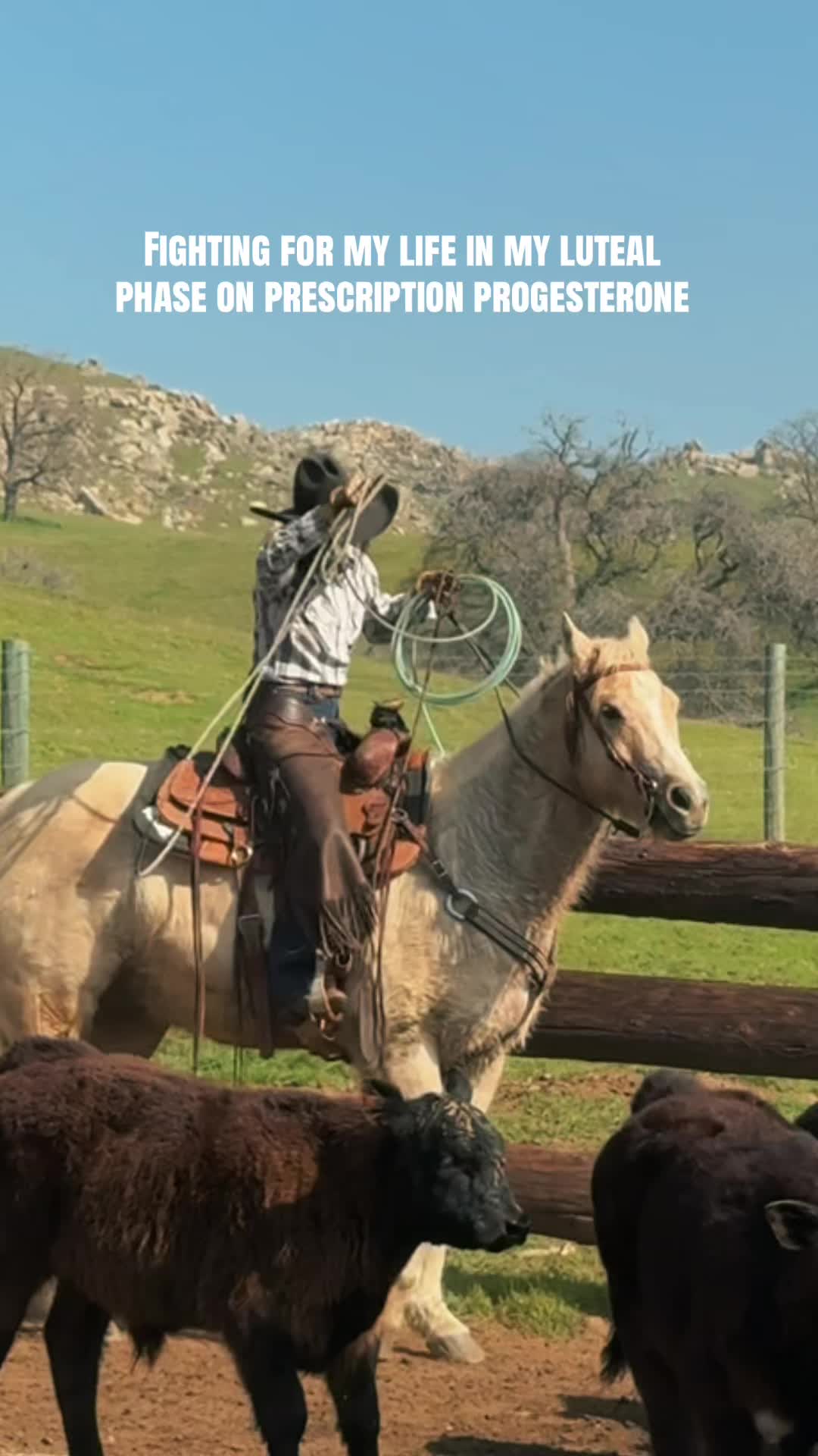 TikTok post by @hancockhomesteads for Ely Cattleman. Caption reads: Sometimes it’s rough being a woman…no matter what....