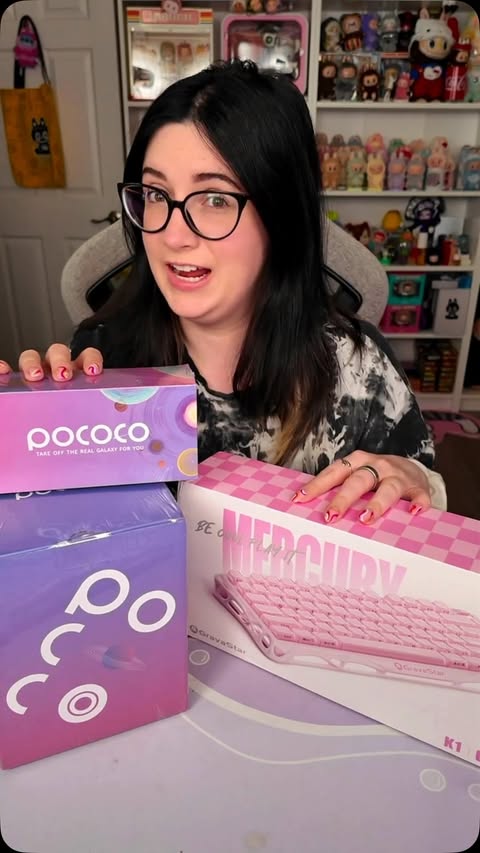 Instagram post by @sheebitv for Pococo. Caption reads: unbox cool finds with me! @pococo_store @gravastar....