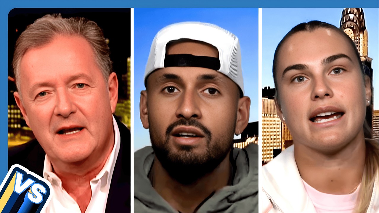 YouTube post by @PiersMorganUncensored for OneSkin. Caption reads: ‘Just Not Fair To Women’ Aryna Sabalenka x Nick....