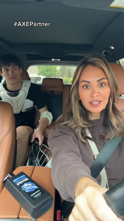 Instagram post by @hey._mommy for AXE. Caption reads: Sports moms know about that car ride home…AXE....